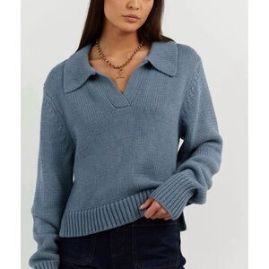 DISSH colbie cotton wool knit sweater jumper steel blue
